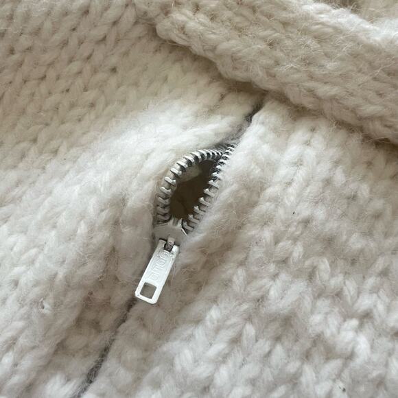 Vintage Ivory Extra Large Baby Bunting Pram Sweater Suit Mittens Hand Knit - Picture 8 of 8